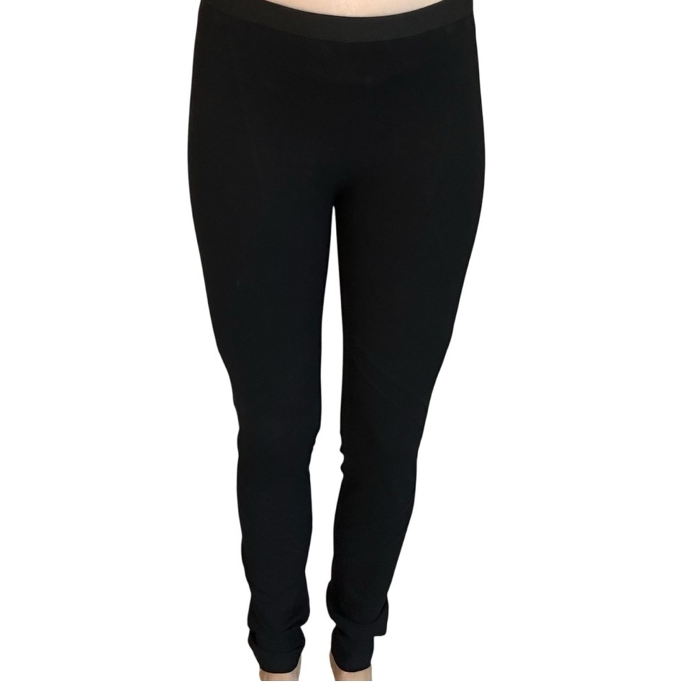 Helmut Lang Skinny Leggings Pants Moto Ribbed Striped Fitted Black Size Medium